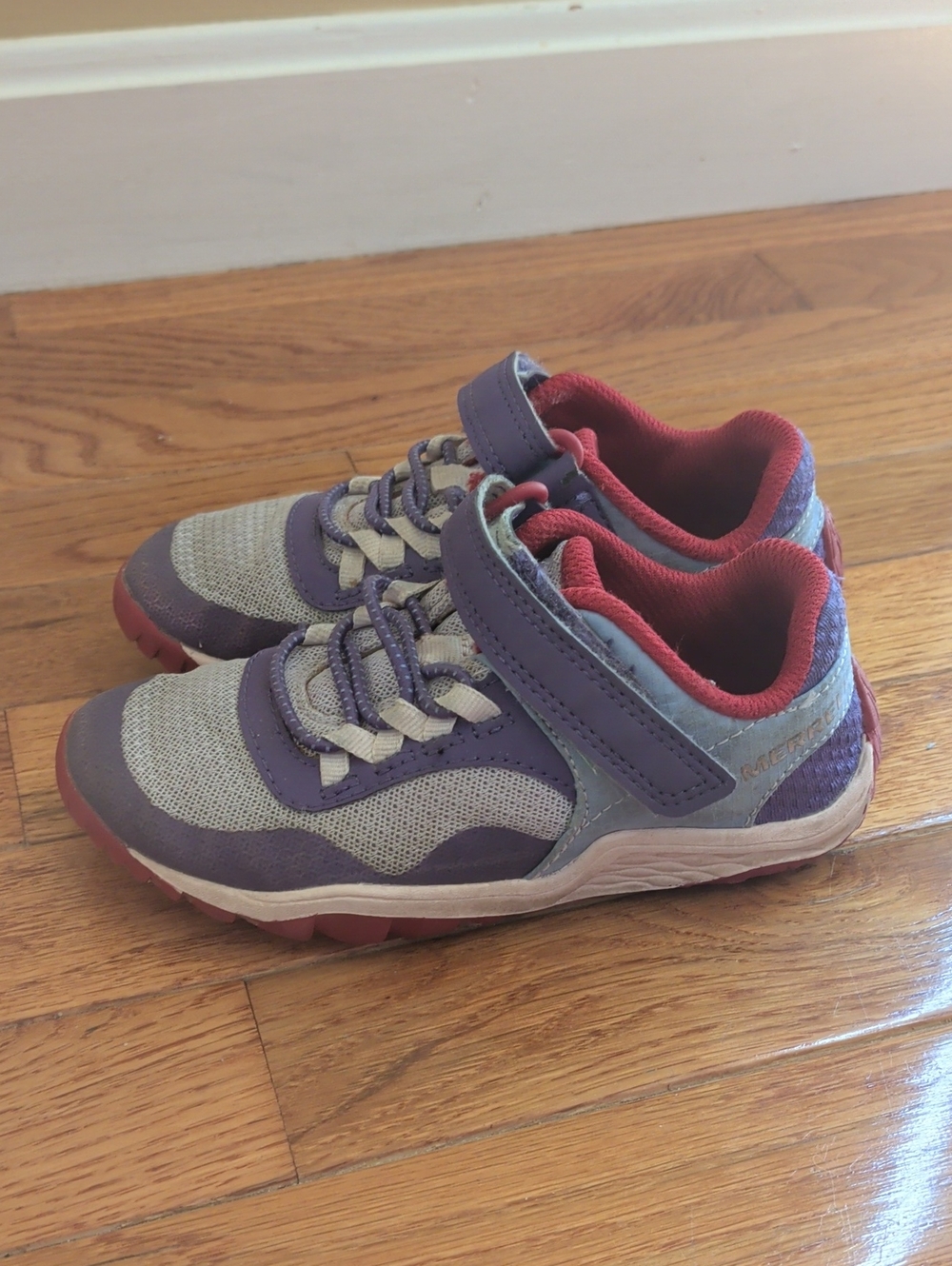 Merrell Kids Purple, Gray and Pink Hook-and-Loop Sneakers